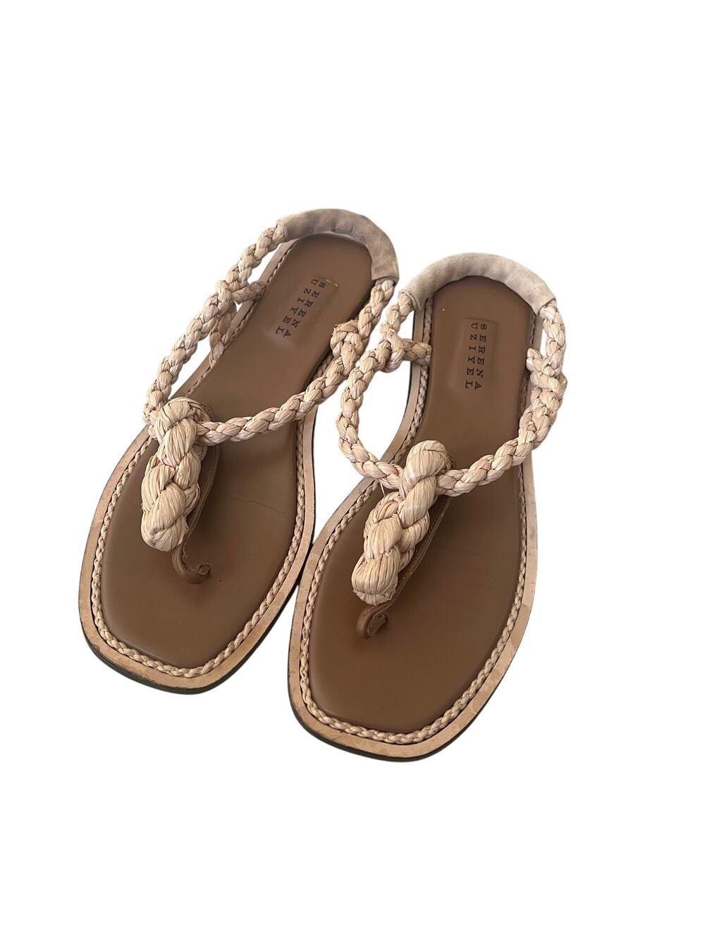 Serena Uziyel Braided Raffia Natural Sandal Women's 38 / US 8 Made in Italy